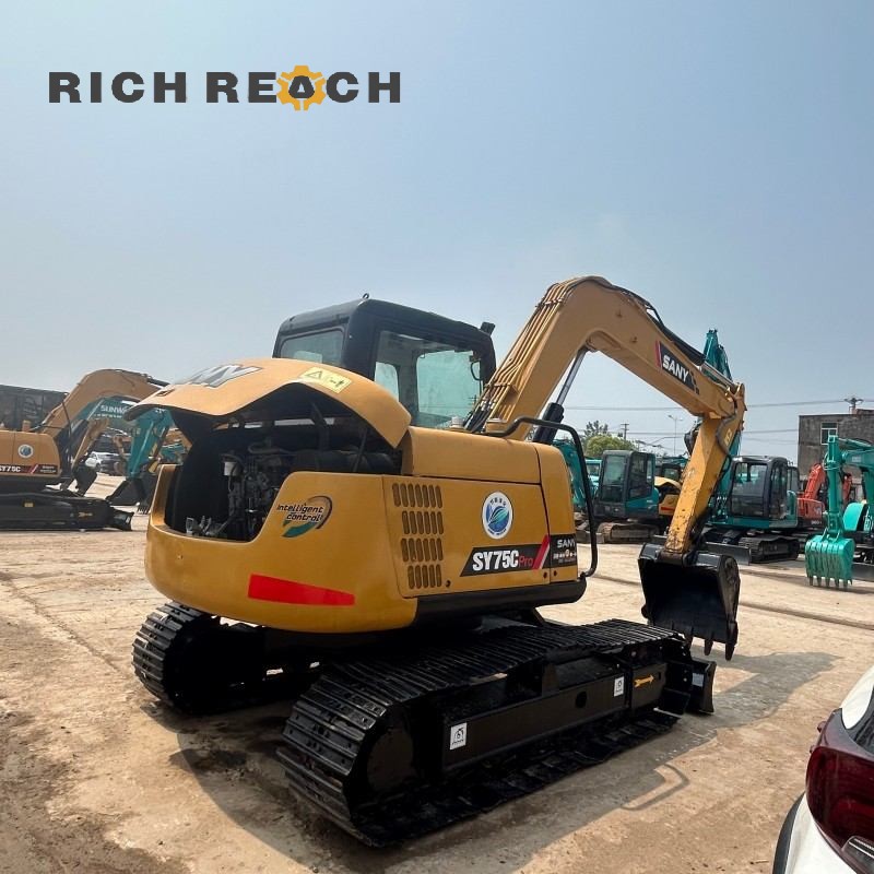 Engine compartment of a 2020 SANY 75C excavator priced at $16,667